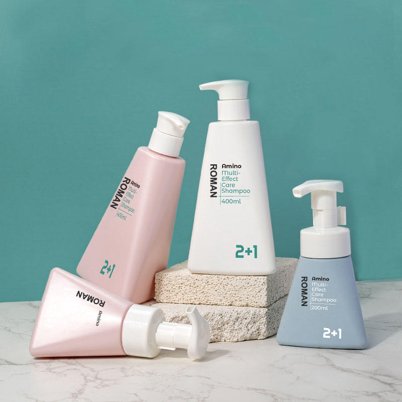 Triángulo 200ml 400ml PET Facial Facial Cleanser Fosser Botella de bomba de mousse Botella de plástico Forma de jabón líquido de jabón
