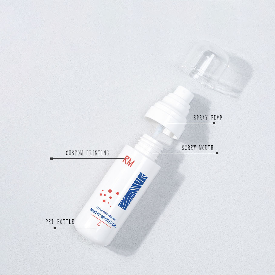 50ml 80ml 100 ml de plástico vacío blanco Cosmética Cleansing Aceite de mascota Cosco de tóner de neblina Botella