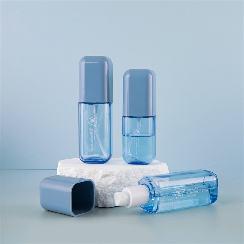 80ml 100 ml de 120 ml de espesor Pet Pe Pat de plástico azul Cosmética Spray Botella hidratante