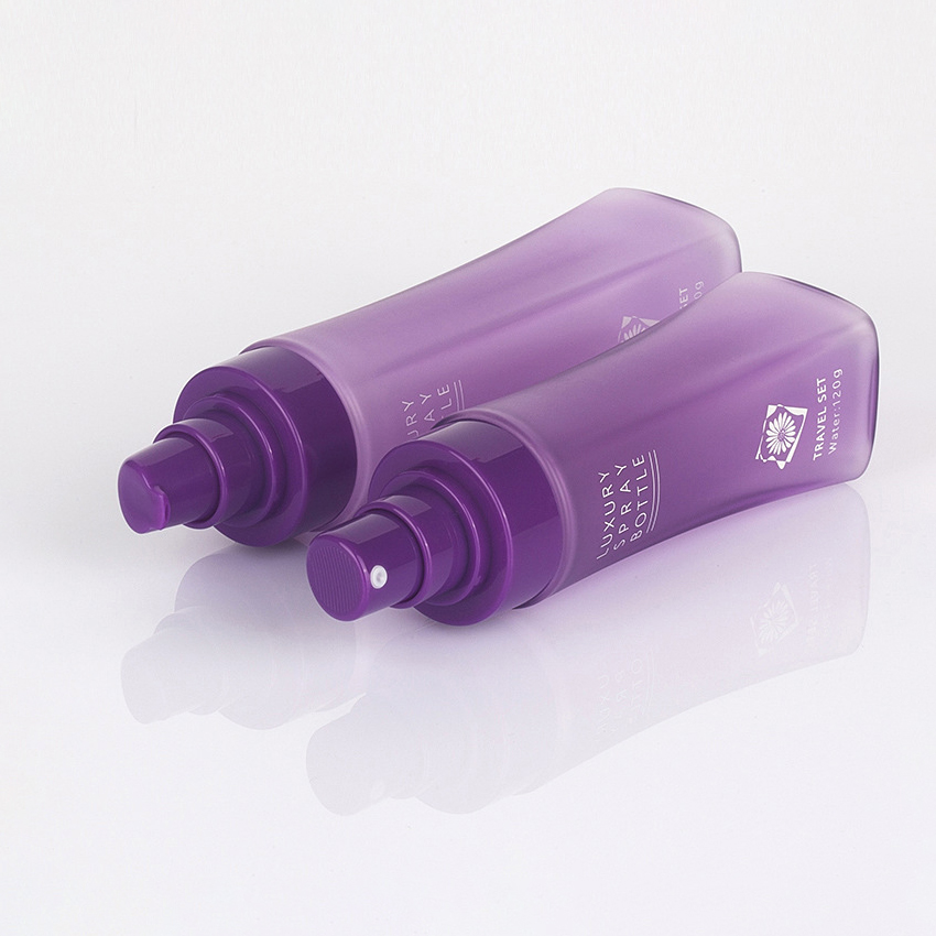 80ml 120 ml 150ml 200 ml de botella de viaje de plástico para mascotas Diseño de explosivo para lociones Tóner Tamaño de agua de agua Conveniente botella de spray